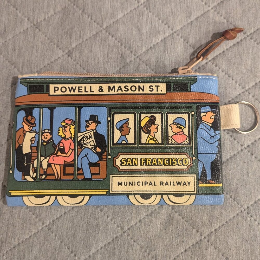Chalo & Co. San Francisco Street Car Zipper Pouch Key Chain Clutch Wallet